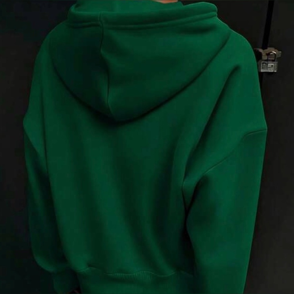 Green Hoodie with 'No Problems Just Good Vibes' Text